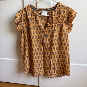 Knox Rose Mustard and Black Patterned Blouse